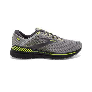 Brooks Adrenaline GTS 22 Road Running Shoes - Mens, Grey/Yellow/Black | IE-ZPG938105